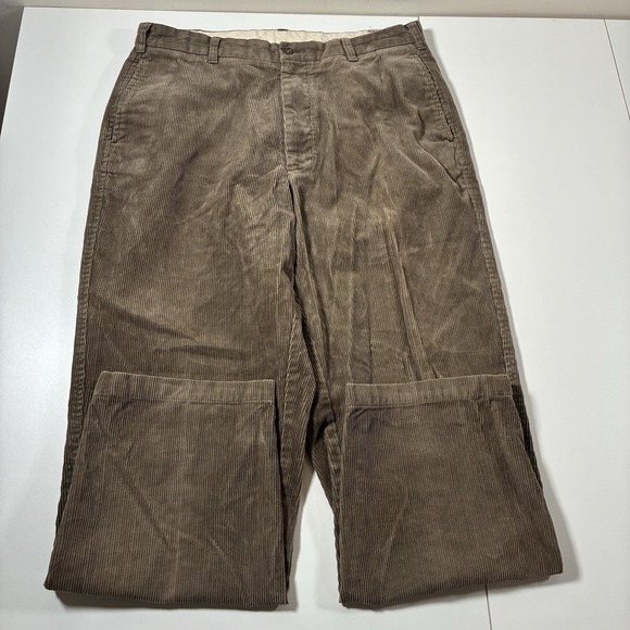 Vintage Brooks Brothers Corduroy Pants 33x29 Brown Relaxed 90s Old Money (34x32) - Picture 2 of 10